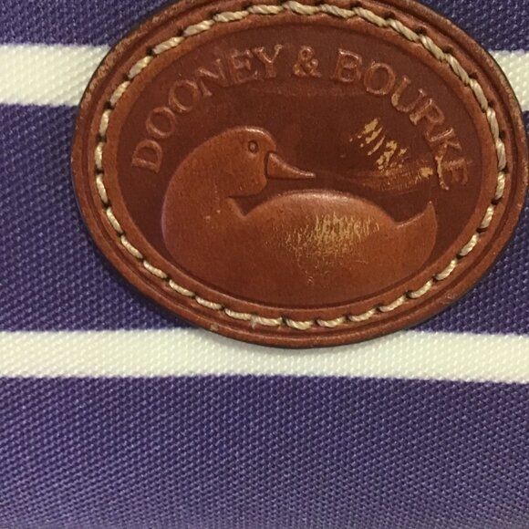 Dooney & Bourke Blue and White Striped Nylon Crossbody Bag - Picture 13 of 13